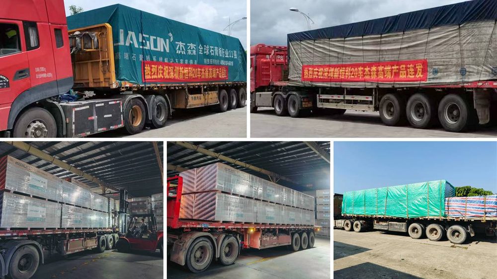 Produtos de qualidade sem parar — 20 caminhões de produtos premium Jason para a Xinhengke, em Shenzhen