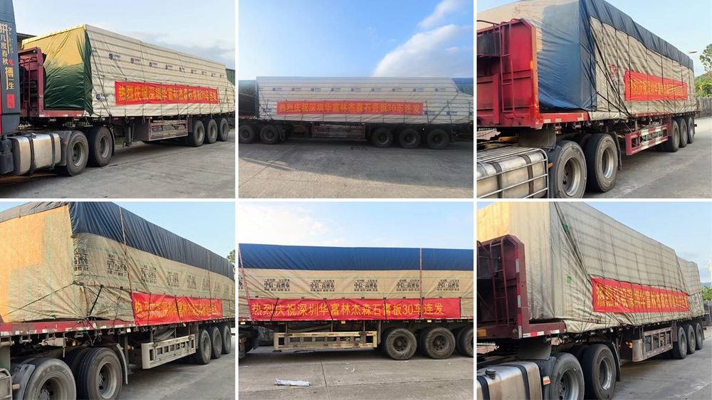 Produtos de qualidade sem parar — 30 caminhões de produtos premium Jason para a Huafulin, em Shenzhen