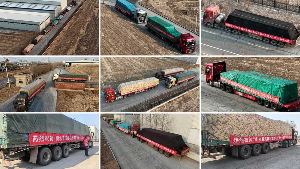 Produtos de qualidade sem parar — 10 caminhões de produtos premium Jason para a Zhenmei, em Hengshui