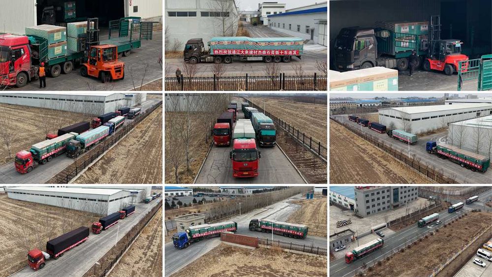 Produtos de qualidade sem parar — 10 caminhões de produtos premium Jason para a Daxiang, em Tongliao
